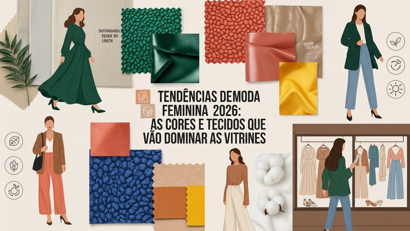 Tendências de Moda Feminina 2026: As Cores e Tecidos que Vão Dominar as Vitrines