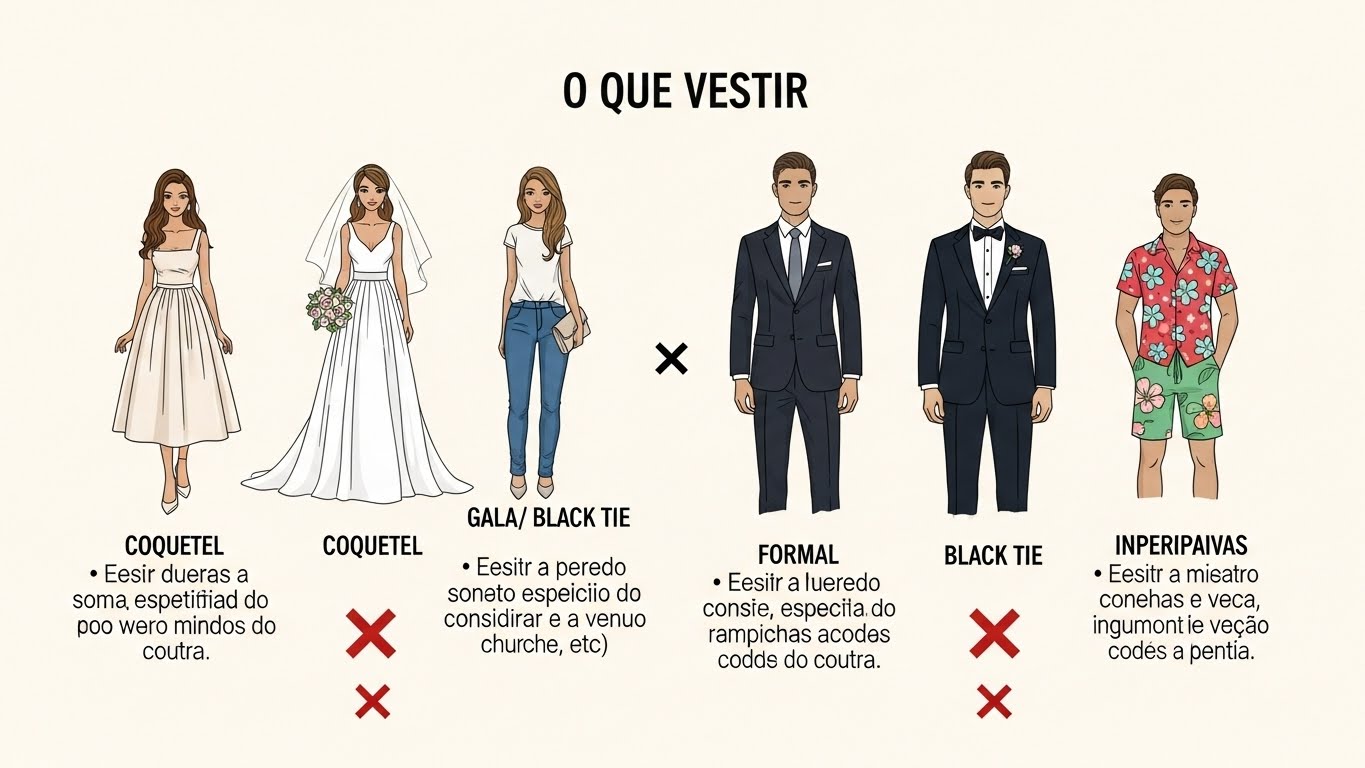 Guia Completo de Etiqueta para Convidados de Casamento: O Que Vestir e Como Se Comportar