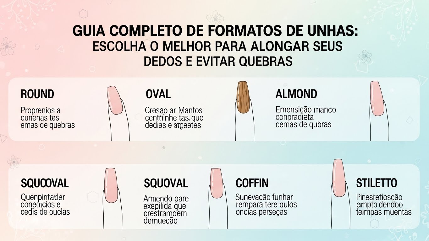 Guia Completo de Formatos de Unha: Escolha o Melhor para Alongar os Dedos e Prevenir Quebras